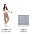 Balcão 80 Cm 2 Gavetas Branco/cinza Lux Madesa