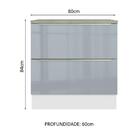 Balcão 80 Cm 2 Gavetas Branco/cinza Lux Madesa