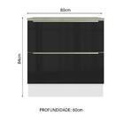 Balcão 80 Cm 2 Gavetas Branco/preto Lux Madesa