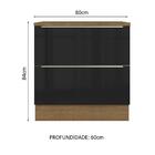 Balcão 80 Cm 2 Gavetas Rustic/preto Lux Madesa