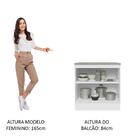 Balcão 80 Cm 2 Portas Branco/cinza Lux Madesa