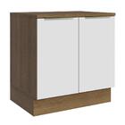 Balcão 80 Cm 2 Portas Rustic/branco Veludo Lux Madesa