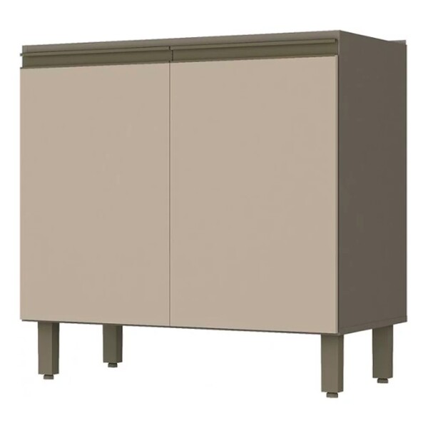 Balcão 80cm 2 Portas 100% Mdf Sem Tampo Connect Duna/cristal