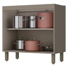 Balcão 80cm 2 Portas 100% Mdf Sem Tampo Connect Duna/cristal