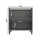 Balcão 80cm 2 Portas Cozinha Flórida Grafite