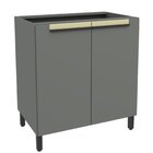 Balcão 80cm 2 Portas Cozinha Flórida Grafite