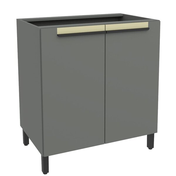 Balcão 80cm 2 Portas Cozinha Flórida Grafite