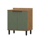 Balcão 80cm 2 Portas De Abrir Toscana Freijó/jade - Mx Móveis