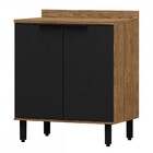 Balcão 80cm 2 Portas De Abrir Toscana Freijó/nero - Mx Móveis