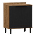 Balcão 80cm 2 Portas De Abrir Toscana Freijó/nero - Mx Móveis