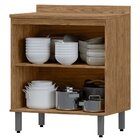 Balcão 80cm 2 Portas De Abrir Toscana Freijó/nero - Mx Móveis