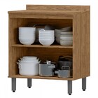 Balcão 80cm 2 Portas De Abrir Toscana Freijó/nero - Mx Móveis