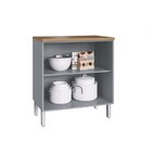 Balcão 80cm 2 Portas Hera   Griseo/naturalle