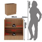 Balcão 80cm Com 2 Portas 1 Prateleira E Rodapé Cz Amendoa