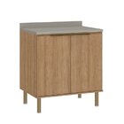 Balcao 80cm Com Tampo 2 Portas Deseo Mel /fendi