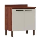 Balcão 80cm Com Tampo 2 Portas Viv Concept 941 Nogueira/off W