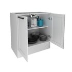 Balcão 80cm Em Mdf Com 2 Portas Rodapé E 1 Prateleira Grazi B