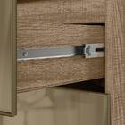 Balcão 80cm Kali Premium 2 Gavetas De Vidro Com Tampo Mdf 15m