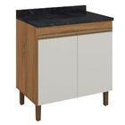 Balcão 80cm Karen 2 Portas P14 Nature/off White