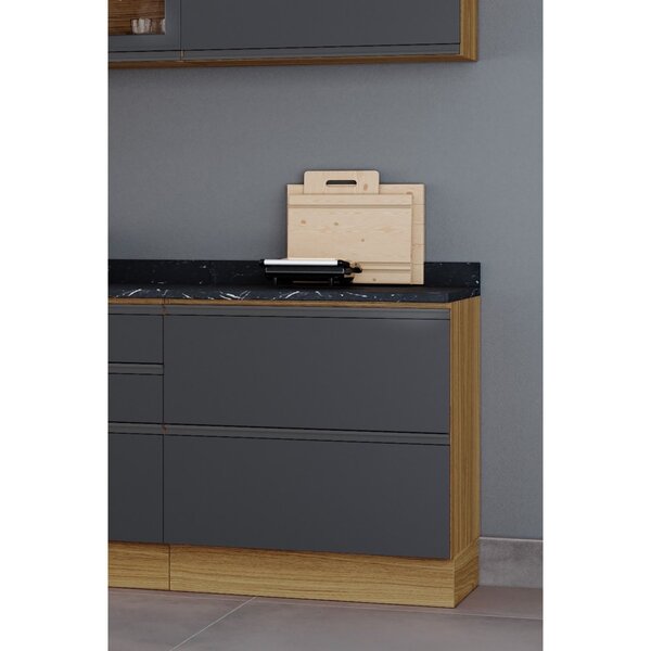 Balcão 80cm Mdf 1 Porta 1 Gaveta Tampo Recorte Cooktop 4 Boca