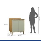 Balcão 80cm X 95cm 2 Portas Salvador Marrom/verde