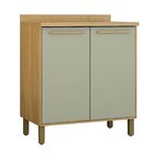 Balcão 80cm X 95cm 2 Portas Salvador Marrom/verde