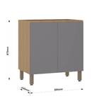 Balcão 2 Portas 80x87x53cm Madeira Freijó Slim Luciane