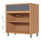 Balcão 2 Portas 1 Gaveta 80x91x52cm Madeira Carvalho e Titânio Condessa Nesher