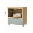 Balcão 1 Gaveta 80x91x52cm Madeira Verde Marquesa Nesher