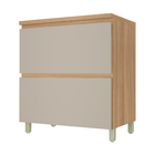 Balcão 1 Porta 1 Gaveta 80x91x52cm Madeira Nature e Greige Rainha Nesher