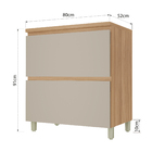Balcão 1 Porta 1 Gaveta 80x91x52cm Madeira Nature e Greige Rainha Nesher