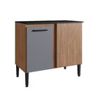 Balcão 88,5x98,5x54 Cm Canto Reto Giovanna Freijó/cinza