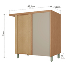 Balcão 1 Porta 93x91x52cm Madeira Carvalho e Greige Condessa Nesher