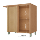 Balcão 1 Porta 93x91x52cm Madeira Carvalho e Greige Condessa Nesher