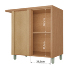 Balcão 1 Porta 93x91x52cm Madeira Carvalho e Titânio Condessa Nesher