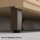 Balcão 1 Porta 95x90x53cm Madeira Carvalho Aura Luciane