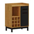 Balcão Adega Carvalho/preto 1 Porta 2 Prateleiras