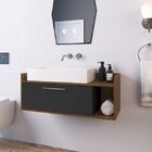 Balcão Aéreo Para Banheiro 1 Porta Basculante 1 Nicho Est024