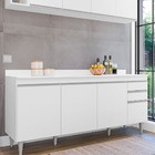 Balcão Ágatha 180cm S/ Tampo - Vallisa Decor Branco