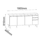 Balcão Ágatha 180cm S/ Tampo - Vallisa Decor Branco