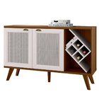 Balcão Aline 02 Portas Off White E Imbuia - D'rossi