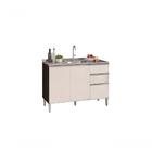 Balcão Aline Para Pia 120 Cm Chocolate/offwhite - Poquema