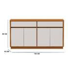 Balcão Ana 4 Portas 2 Gavetas Ypê Off White Bnn Decor