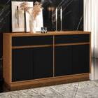 Balcão Ana 4 Portas 2 Gavetas Ypê Preto Tana Decor