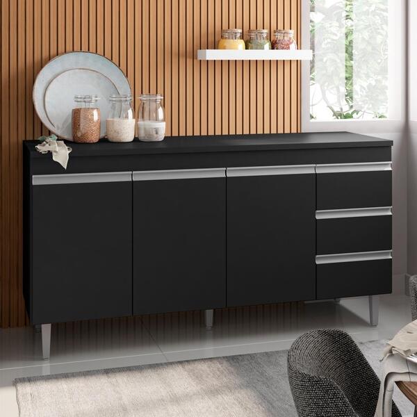 Balcão Anderson 1,5 Preto Sem Tampo