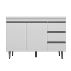 Balcão Andréia 120cm Com Tampo 2 Portas 3 Gavetas Branco - We