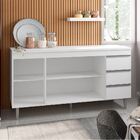 Balcão Andréia 150cm Com Tampo 3 Portas 3 Gavetas Branco - We
