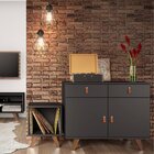 Balcão Aparador 2 Portas 2 Gavetas Play Artemobili Preto/gara