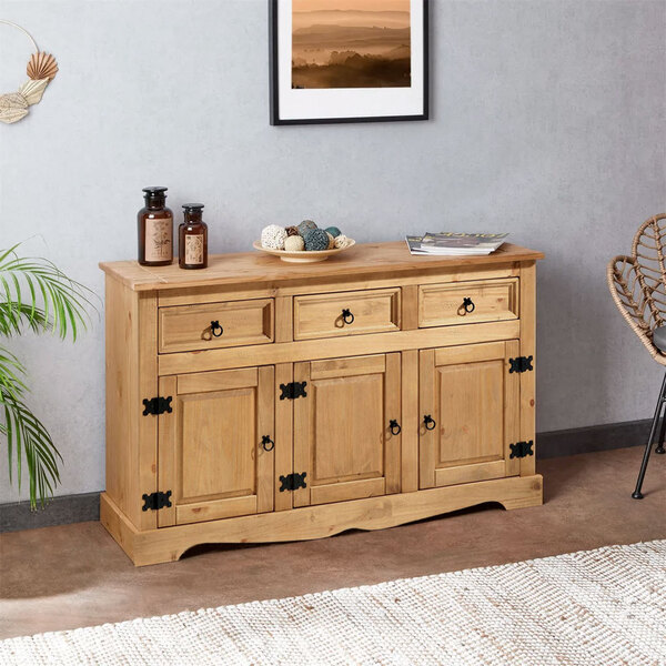 Balcão Aparador 3 Portas 3 Gavetas Rústico