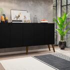 Balcao Aparador 5 Portas Preto Bela Casa